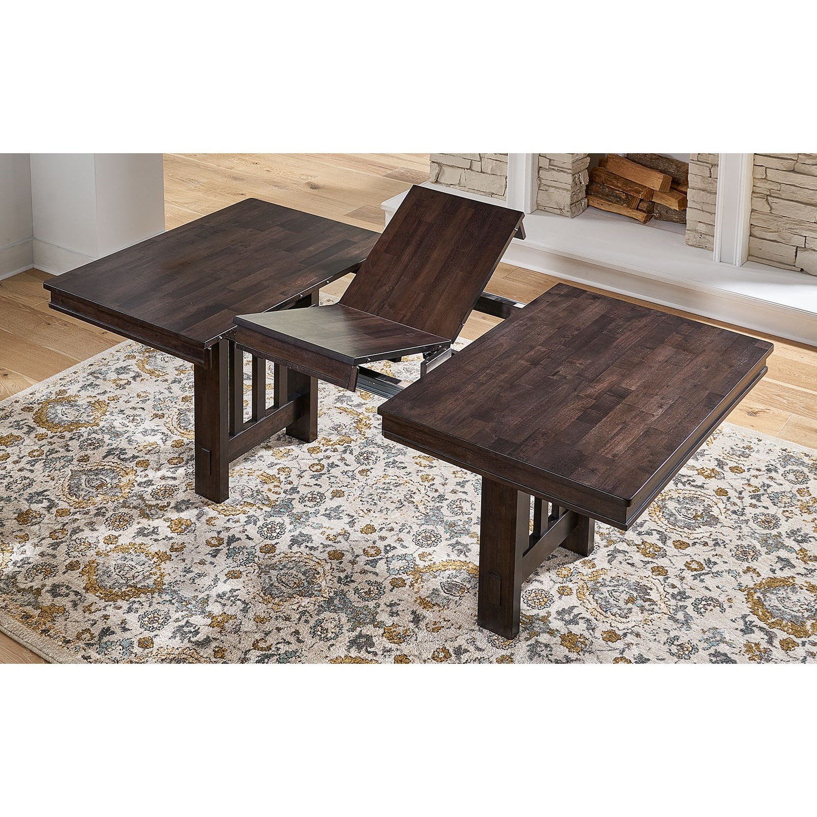 Dining table with store built in leaf